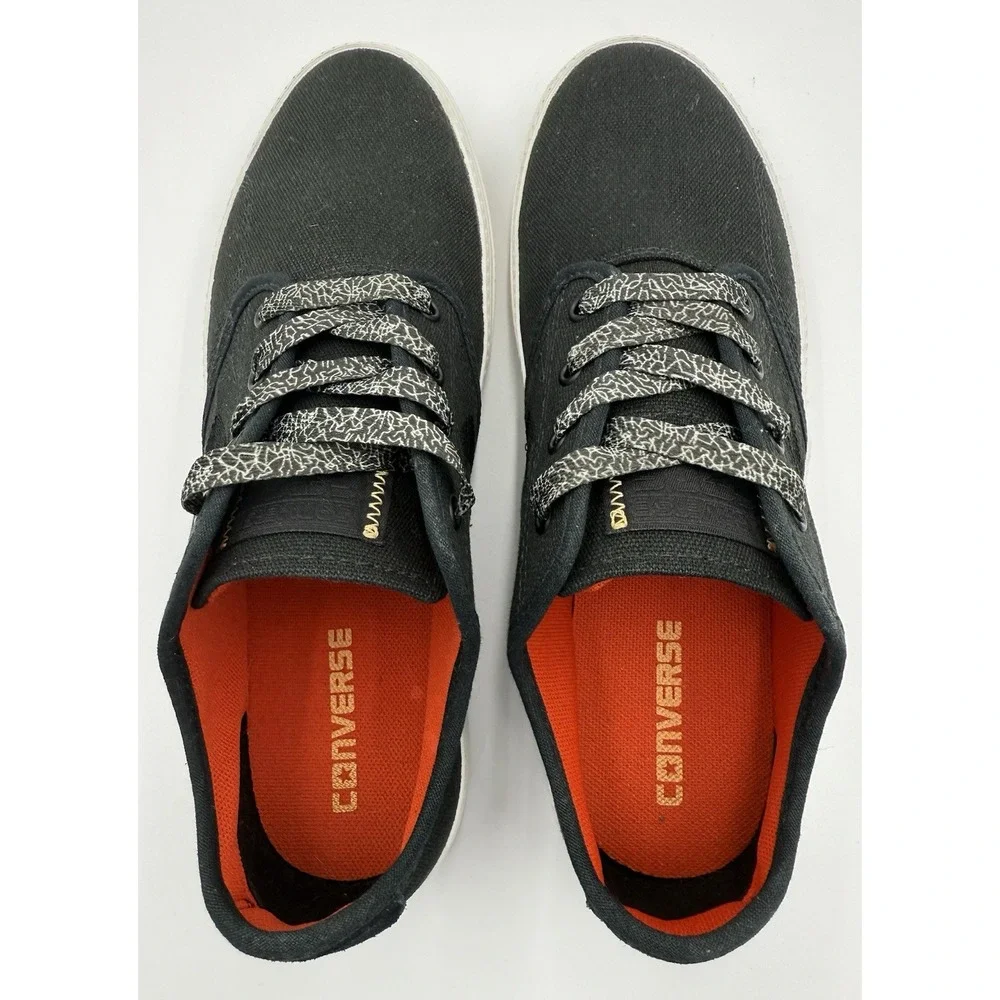 Converse Cons Canvas OX Black Men's Sz 9‎ Women's Sz 10.5 Embossed Rubber Bottom